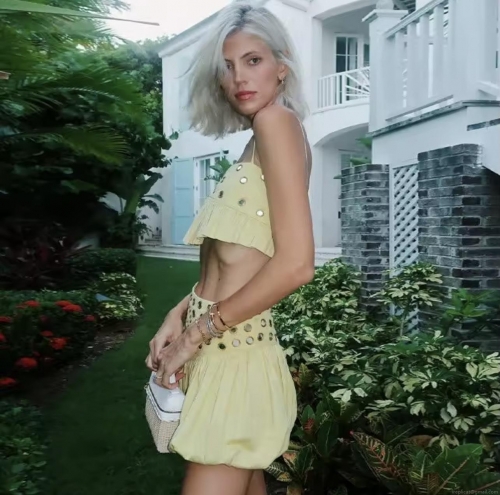 Women's Summer Two-Piece Skirt Set Cotton Blend Sleeveless Ruffle Crop Top and Mini Skirt With Metal Mirror Sequin Decor Vacation Outfits