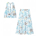 Elegant Women Halter Crop Top Or High Waist Midi Skirt Set Abstract Pottery Print Backless Tie-Up Summer Vacation Polyester Cotton Blend Street Style Outfits