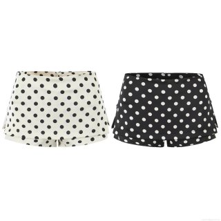 Women Casual Polka Dot Skort High Waist 100% Polyester Shorts With Side Hidden Zipper Summer Beach Streetwear Mini Skirt Shorts For Women