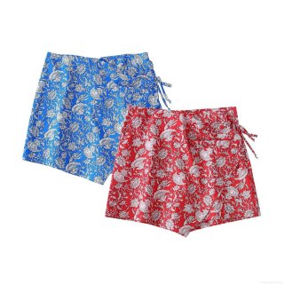 Women's Casual High Waist Floral Skorts Paisley Print Side Tie Shorts 100% Polyester Lightweight Breathable Bottoms For Summer Vacation Street Style Women Clothing