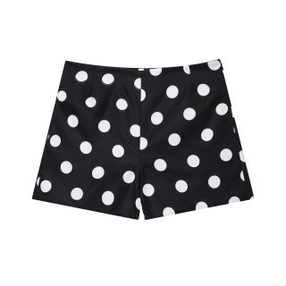 Women's High Waisted Polka Dot Shorts Minimalist Slim Fit Polyester Spandex Cool Silk Cotton Summer Casual Short Pants Vintage Style Bottoms