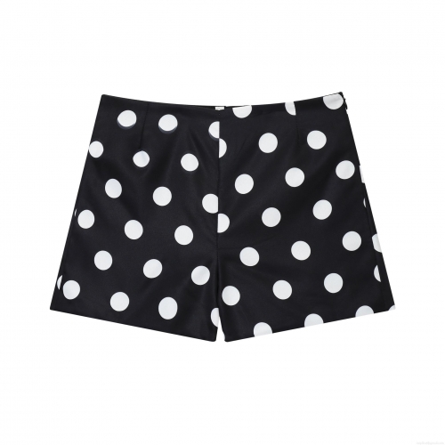 Women's High Waisted Polka Dot Shorts Minimalist Slim Fit Polyester Spandex Cool Silk Cotton Summer Casual Short Pants Vintage Style Bottoms