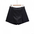 Women High Waist Faux Leather Skorts With Side Slit Trendy PU Leather Shorts Skirt Sexy A-Line Skorts Casual Party Clubwear Fashion Women's Clothing