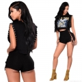 Women's Sexy High Waist Side Lace-up Denim Shorts Cotton Blend Stretch Hot Pants For Club Summer Streetwear Micro Mini Jeans