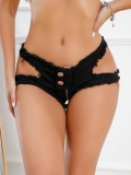 Sexy Low Waist Denim Hot Pants For Women Hollow Out Distressed Frayed Hem Mini Shorts Nightclub Party Wear Summer Cotton Denim Shorts