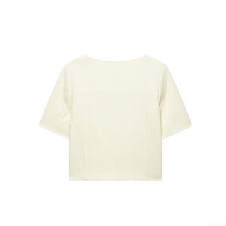 Women's Tweed Two Piece Shorts Set Short Sleeve Double Breasted Blazer Jacket with High Waist Skort 100% Polyester Elegant Summer Outfit for Lady