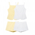 Women's 2-Piece Summer Set Cotton Linen Casual Outfits Button Up Camisole Top and High Waist Shorts for Vacation Daily Wear Simple Solid Color Sleeveless Clothing Set