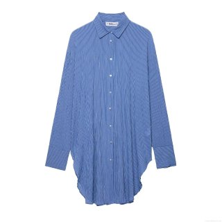 Women's Casual Striped Long Sleeve Button Up Shirt And Drawstring Shorts Two Piece Set Breathable Polyester Loose Streetwear Outfit For Women