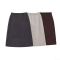 Women's Western Minimalist Knitted A-Line Midi Skirt Solid Color Elastic High Waist Casual Cotton Blend Skirt for Autumn Spring