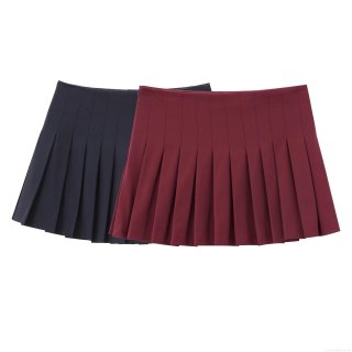 Women High Waist Pleated Mini Skirt Polyester A-Line Preppy School Style Uniform Skirt Daily Casual Streetwear For Ladies