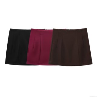 Women's Sexy A-Line Mini Skirt Elegant Solid Color High Waist Woven Polyester Skirt With Invisible Zipper For Party Streetwear Daily Clubwear
