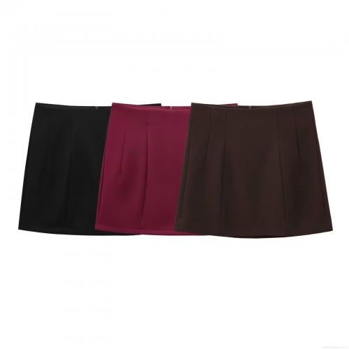 Women's Sexy A-Line Mini Skirt Elegant Solid Color High Waist Woven Polyester Skirt With Invisible Zipper For Party Streetwear Daily Clubwear