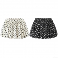 Women's Polka Dot Bubble Skirt 100% Polyester High Waist Retro Mini Puff Skirt For Summer Street Wear Casual Party Style Short Skirt Apricot Black
