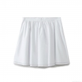 Women's Casual White Pleated Mini Skirt 100% Polyester A-Line High Waist Short Skirt With Side Hidden Zipper And Pocket For Summer Street Style