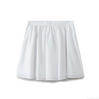 Women's Casual White Pleated Mini Skirt 100% Polyester A-Line High Waist Short Skirt With Side Hidden Zipper And Pocket For Summer Street Style