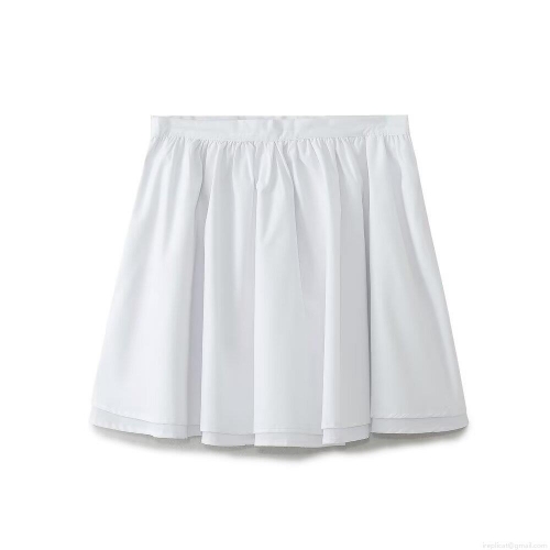 Women's Casual White Pleated Mini Skirt 100% Polyester A-Line High Waist Short Skirt With Side Hidden Zipper And Pocket For Summer Street Style