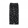 Women's Polka Dot Satin Midi Skirt Vintage Twist Knot Front High Waist Slit A-Line Elegant Summer Streetwear Skirt
