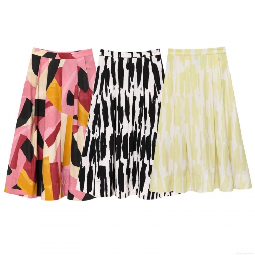 Women's High Waist A-Line Midi Skirt Fashion Polyester Blend Abstract Art Print Casual Skirt Streetwear Summer Loose Beach Party Long Bottoms for Ladies
