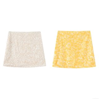 Women's Fashion Sparkly Sequin Mini Skirt Sexy A-Line Short Skirt High Shine Polyester Bottoms For Party Night Club Evening Streetwear Chic Glamorous