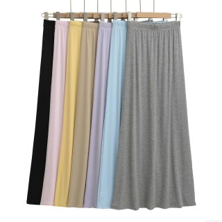 Women's High Elastic Waist Midi Skirt Casual Solid Color A-Line Skirt European Street Style Loose Polyester Bottoms For Women Daily Wear