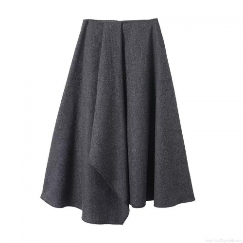 Women's High Waist Woolen Blend A-Line Pleated Skirt Elegant Mid-Length Solid Color Thickened Winter Umbrella Skirt For Ladies Office Daily Wear