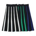 Women's Knitted Striped Pleated Midi Skirt Sexy Color Block High Waist A-Line Knitted Skirt For Streetwear Casual Bodycon Polyester Bottoms