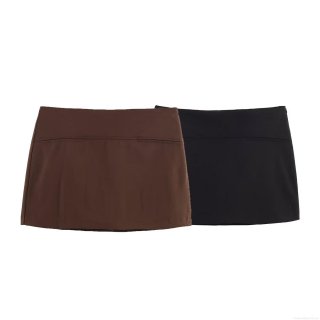 Women's Sexy Mini Skirt Polyester Solid Color Pocket Design Low Waist Straight Skirt for Party Club Streetwear Fashion Casual Ladies Skorts