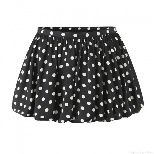 Women's Polka Dot Bubble Mini Skirt Polyester High Waist Pleated A-Line Short Skirt Sexy Streetwear Fashion Casual Bottoms