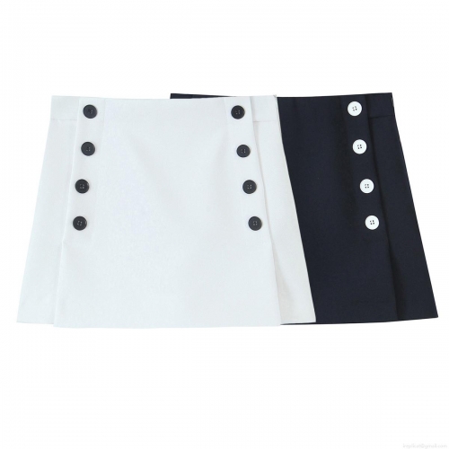 Women's High Waist A-Line Mini Skirt Double Breasted Casual Polyester Short Skirt Streetwear For Women Daily Outfits Party Wear