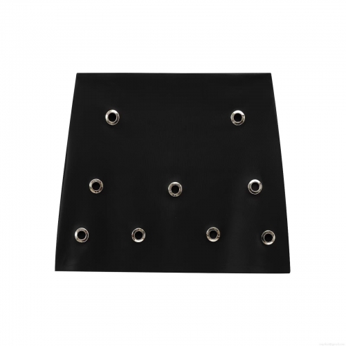 Women's Solid Black Grommet A-Line Mini Skirt Modern Sexy Streetwear With Silver Metal Eyelets High Waist Back Zipper Short Skirt Party Outfits