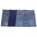 Women Sexy Asymmetric Denim Mini Skirt Crossed High Waist Cotton Blend Streetwear Slim Fit Contrast Stitching Short Skirt for Daily Dating