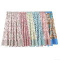 Women's Bohemian Tiered Maxi Skirt Floral Print High Waist Elastic Long Skirts Casual Summer Vacation Beach Wear Flowy Skirt