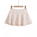 Women's Sweet Pastoral Floral Embroidery Mini Cake Skirt Elegant Layered Ruffle Lace Trim Polyester Cotton Blend Half Skirt For Summer Vacation Daily Wear