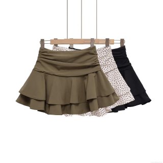 Women's Sexy Ruched Tiered Ruffle Mini Skirt Polyester Spandex High Waist Bodycon Skirt For Daily Party Streetwear Fashion