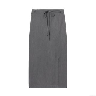 Women's Fashion High Waist Tie Straight Midi Skirt Sexy Side Split Polyester Solid Color Streetwear Bodycon Skirt for Office Dating Daily