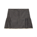 Women's Plaid Mini Skirt With White Lace Trim Sweet High Waist Casual Patchwork A-line Short Skirts For Women Fashion Streetwear Daily Wear