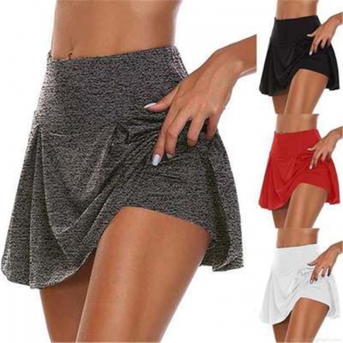 Women's High Waisted Athletic Skort Tennis Skirt With Built-in Shorts Sports Running Golf Skirt Solid Color Quick Dry Workout Skirts For Ladies