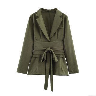 Women's British Style Two Piece Suit Set Elegant Long Sleeve Blazer Jacket With Belt And High Waist Pleated Midi Skirt OL Commute Office Lady Outfits