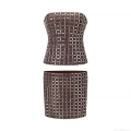 Women's Sexy 2 Piece Skirt Set Rhinestone Mesh Bandeau Top and Mini Skirt Set Summer Clubwear Party Outfits Street Style Outfits for Women