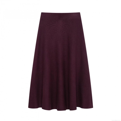 Women's Elegant Knitted Skirt Set Long Sleeve Cardigan With Gold Buttons And Midi A-Line Skirt Wine Red Two Piece Outfits For Casual Party