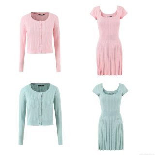 Women Two Piece Knit Set Hollow Out Long Sleeve Cardigan And Short Sleeve Ribbed Bodycon Mini Dress Elegant Outfits
