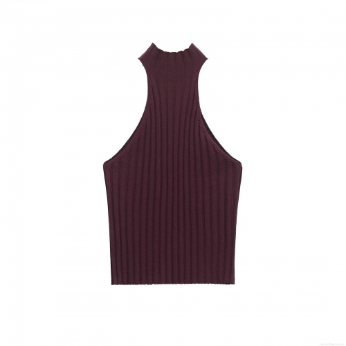 Women Ribbed Knit Halter Neck Top And Midi Skirt Set Mercerized Cotton Slim Fit Two Piece Outfits Sexy Streetwear Bodycon Skirt Suit