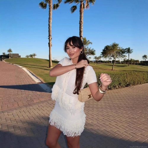 Women's Crochet Knit Two Piece Set Hollow Out Tassel Short Sleeve Polo Cardigan and Mini Skirt Bohemian Summer Vacation Beach Outfits