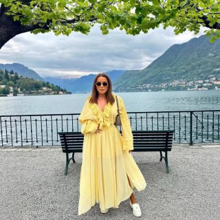 Women's Two Piece Skirt Set Ruffle Long Sleeve Pleated Shirt And High Waist Drawstring Maxi Skirt Set Lightweight Polyester Vacation Outfits