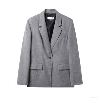 Women's Casual Gray Blazer And Pleated Skirt Two Piece Set Professional Office Suit With Belt Long Sleeve Commuter Outfit For Women