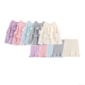 Women's Elegant Knitted Sweater Skirt Set Bow Ruffle Long Sleeve Round Neck Polyester Two-Piece Outfits For Party Casual Women Streetwear
