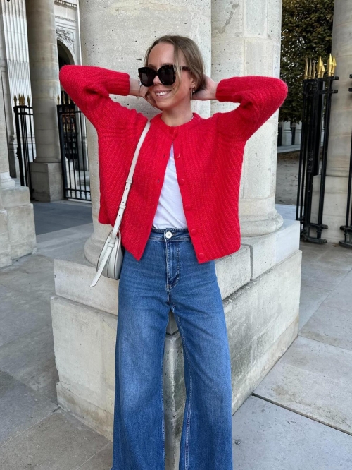 Women's Solid Color Knit Cardigan Round Neck Long Sleeve Button Down Sweater Loose Fit Autumn Casual Streetwear Outerwear