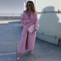 Women's Long Knit Cardigan Oversized Chunky Sweater With Pockets Open Front Solid Color Long Sleeve Outerwear For Winter Casual Commute Women Clothing
