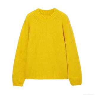Women's Casual Round Neck Long Sleeve Knit Sweater Solid Color Standard Fit Polyester Blend Mohair Texture Pullover Top For Autumn Winter