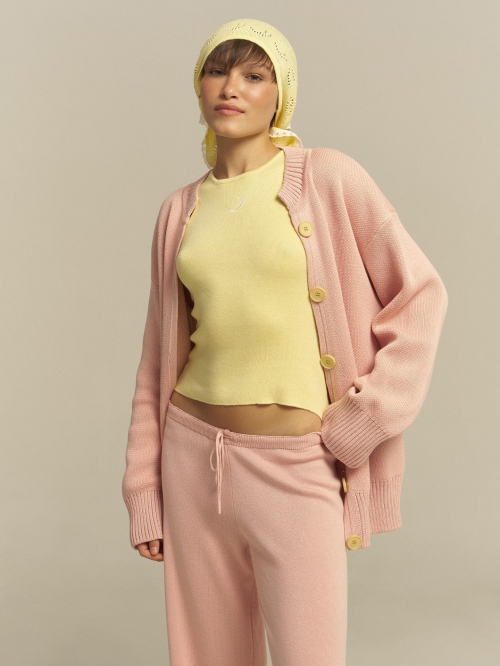 Women's V-Neck Knit Sweater Cardigan Soft Cotton Blend Loose Long Sleeve Button Down Coat With Living My Best Life Back Lettering Casual Streetwear Outerwear